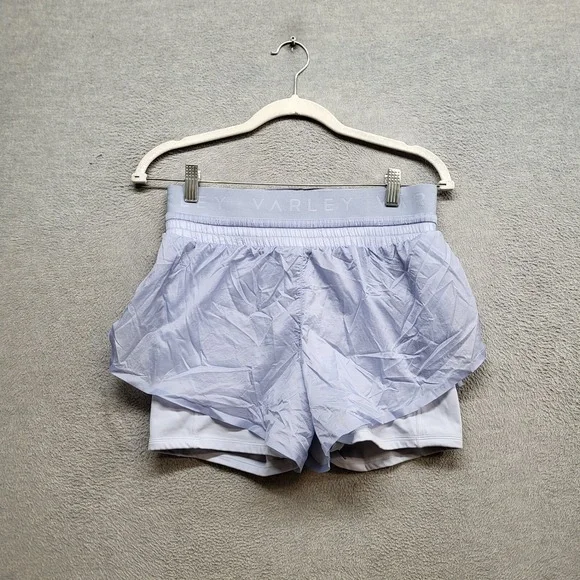 Varley Women Activewear Shorts Small Blue Kallin Woven Running - Picture 1 of 10